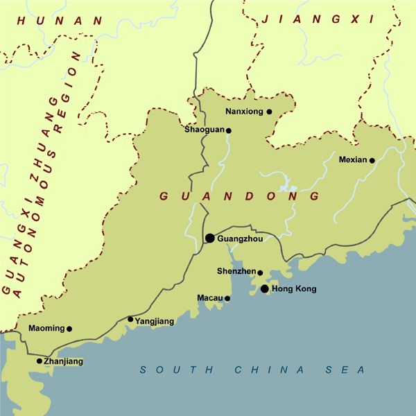 Map of Guangdong Province | Political, Outline, Geography And Cities ...