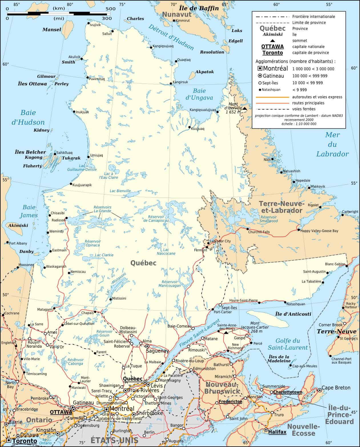 Map of Quebec Province | Political, Physical, Outline And Cities Map ...