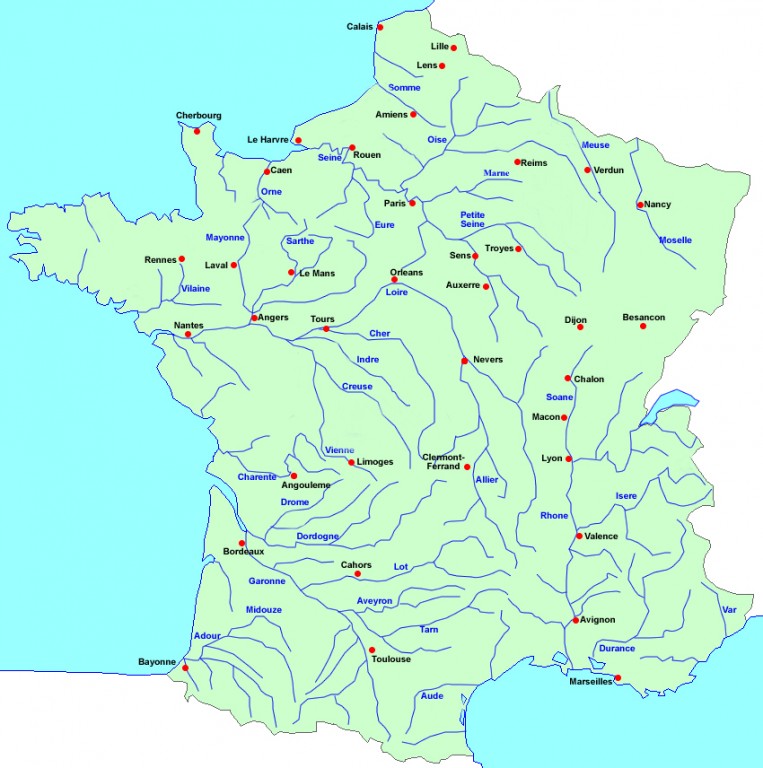 River Map Of France 