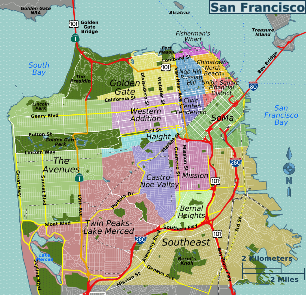 Map of San Francisco City | Political, Blank & Outline, Geography And Road Map