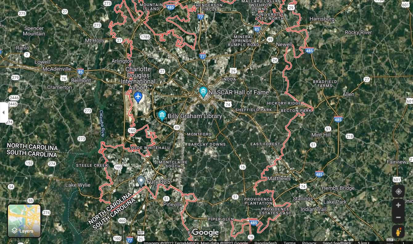 Map of Charlotte City | Political, Blank & Outline, Geography And Road Map
