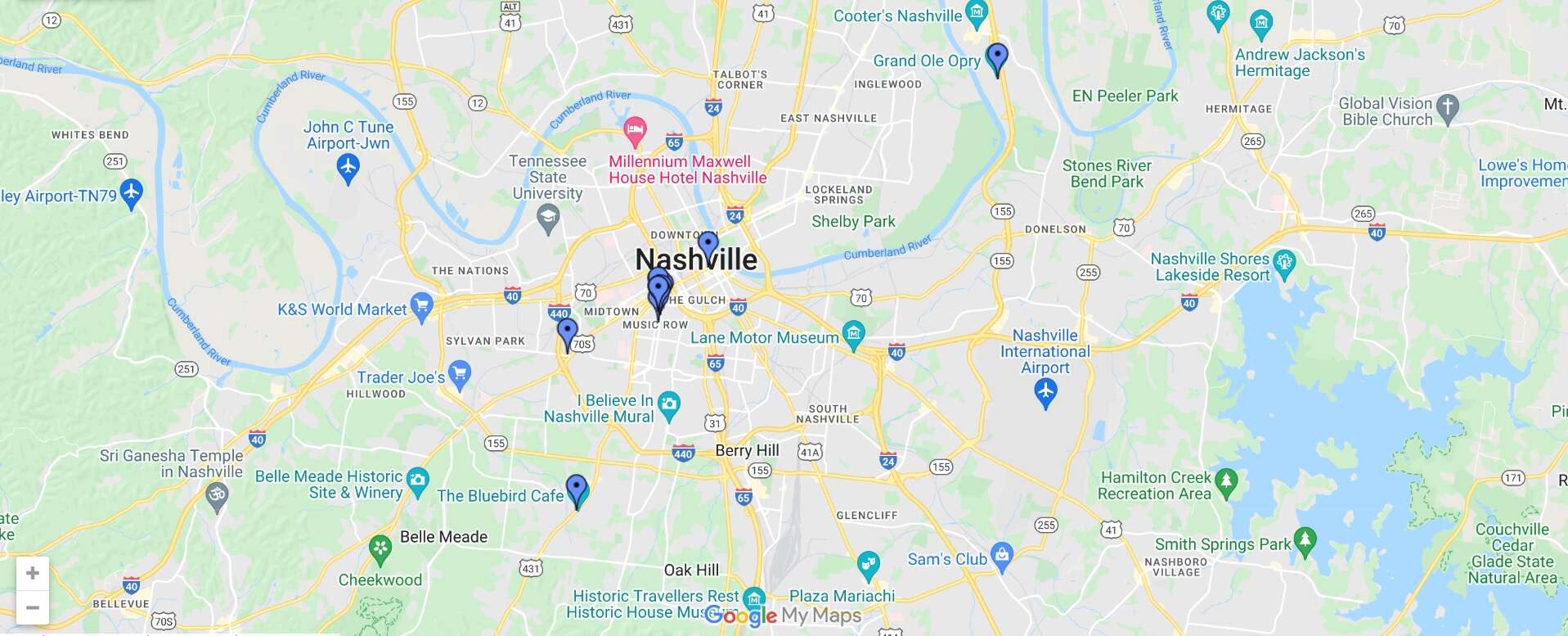 Map of Nashville City | Political, Outline, Geography And Road Map
