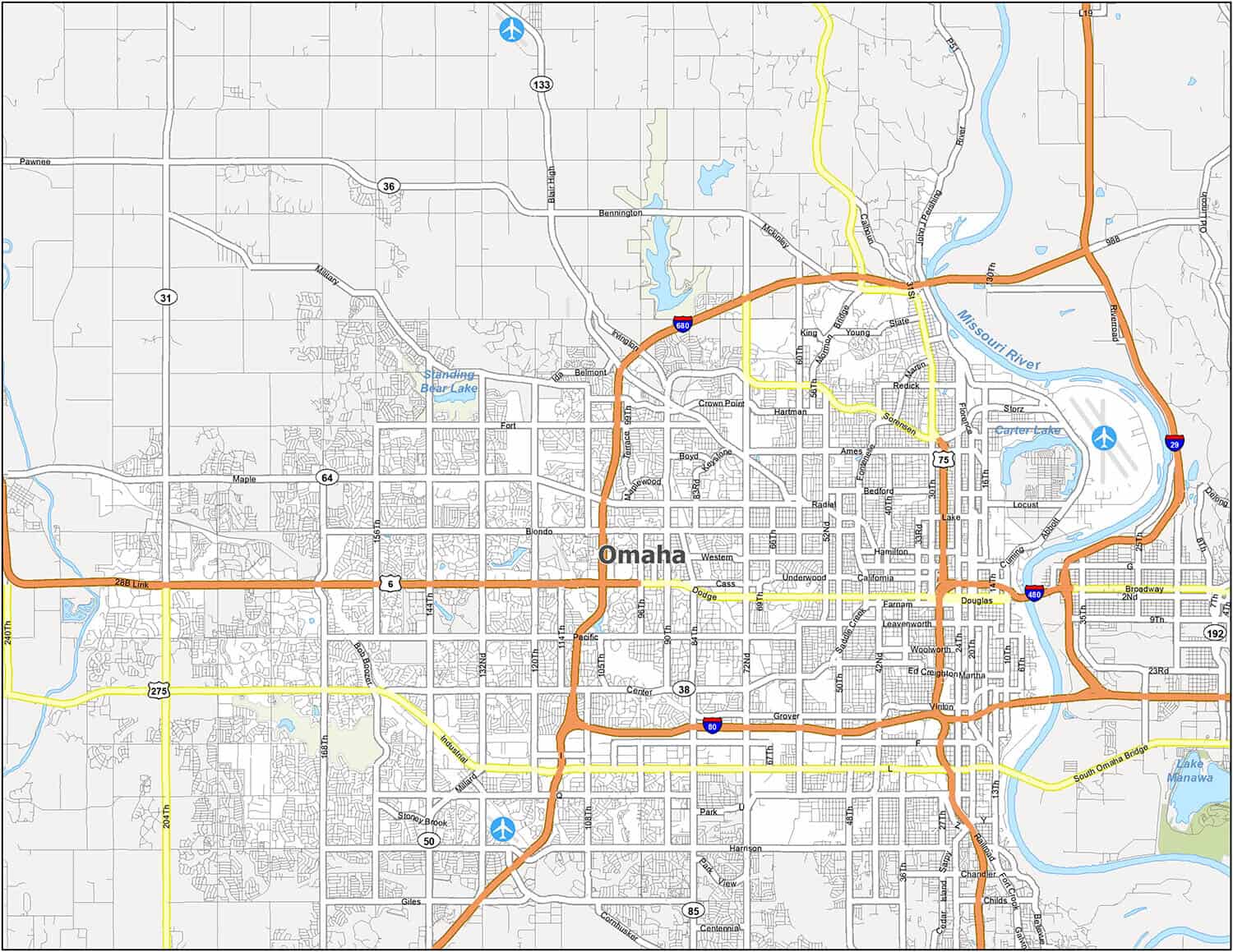 Map of Omaha City | Political, Outline, Geography And Road Map