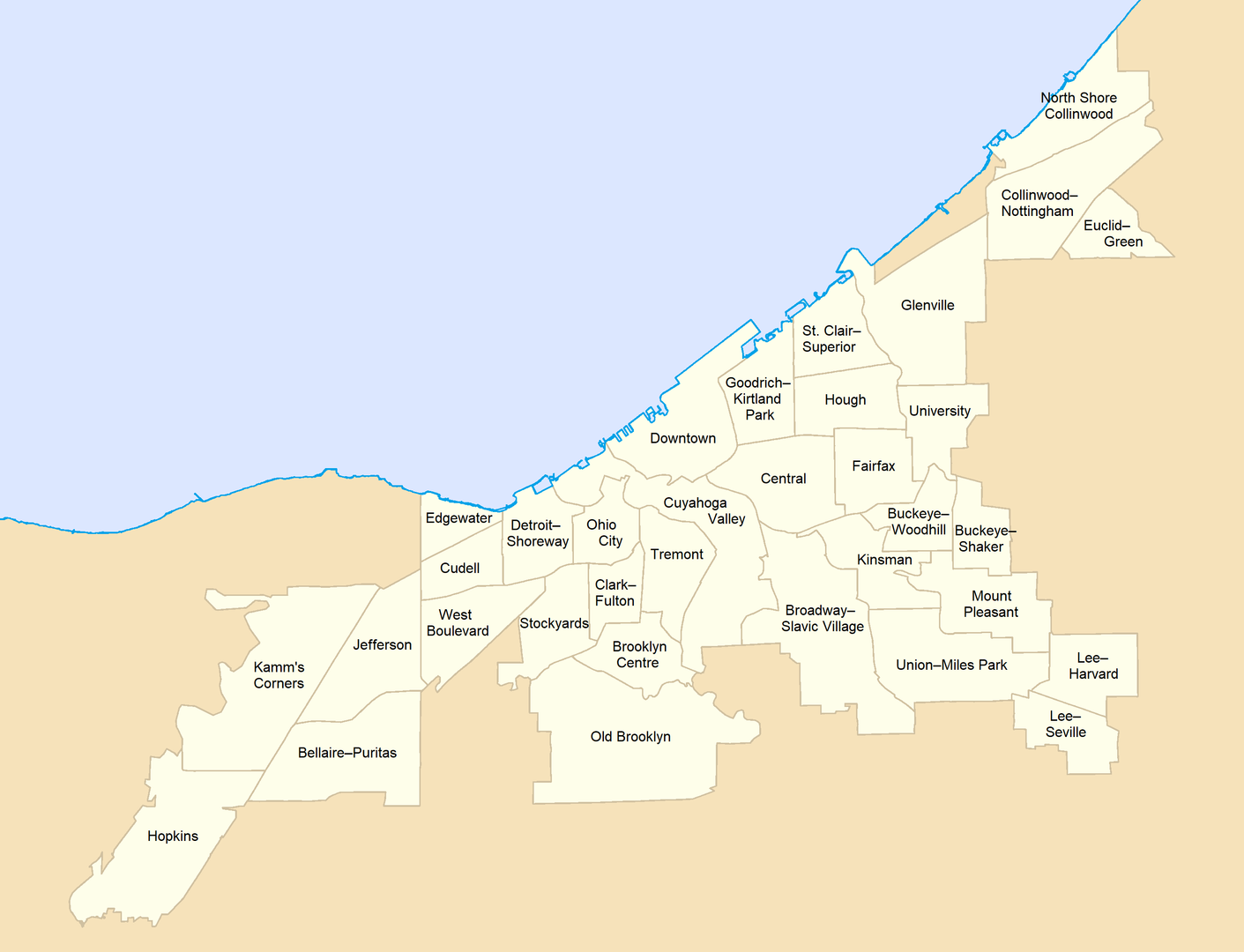 Map of Cleveland City | Political, Blank, Geography And Road Map