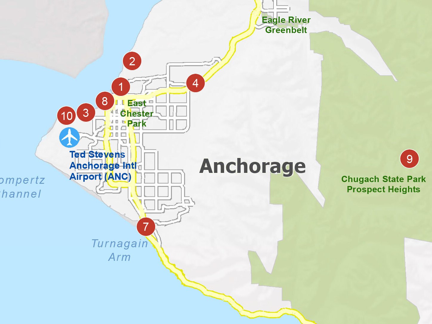 Map of Anchorage City | Political, Blank, Geography And Road Map