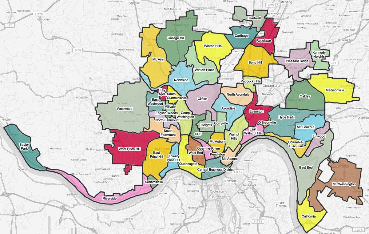 Map of Cincinnati City | Political, Blank, Geography And Road Map
