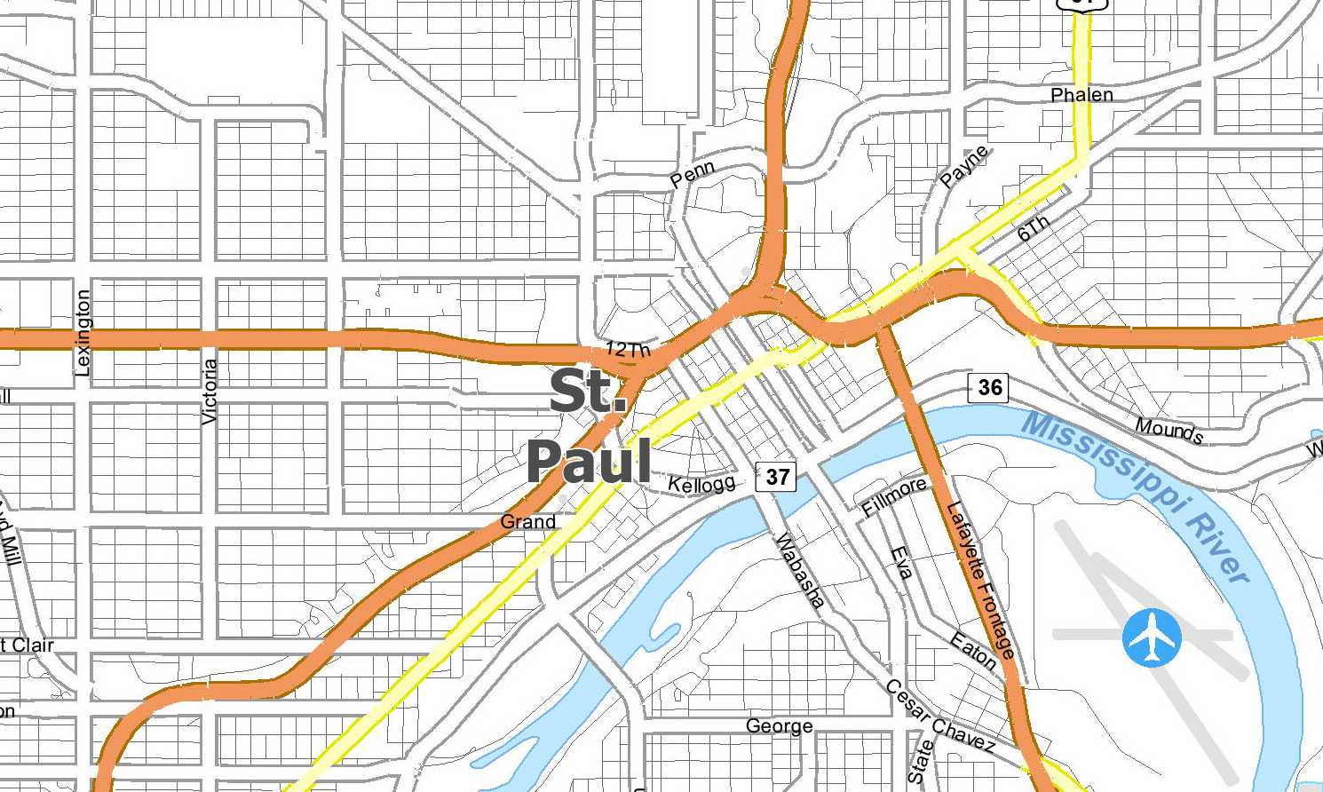Map of St. Paul City | Political, Blank, Geography And Road Map