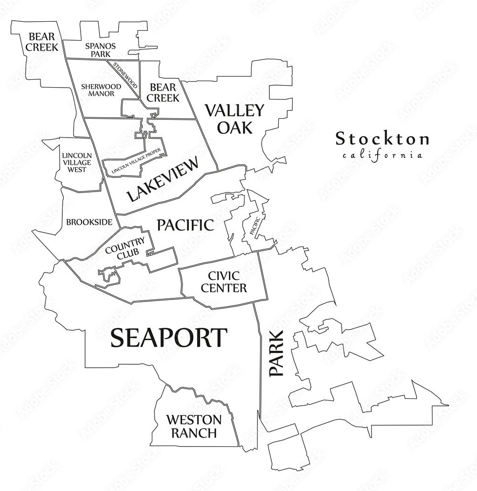Map of Stockton City | Political, Blank, Geography And Road Map