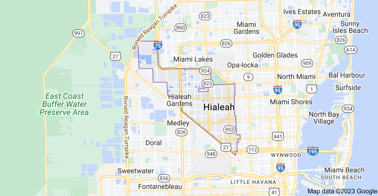 Map of Hialeah City | Political, Blank, Geography And Road Map