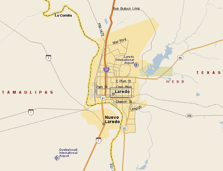 Map of Laredo City | Political, Blank, Geography And Road Map