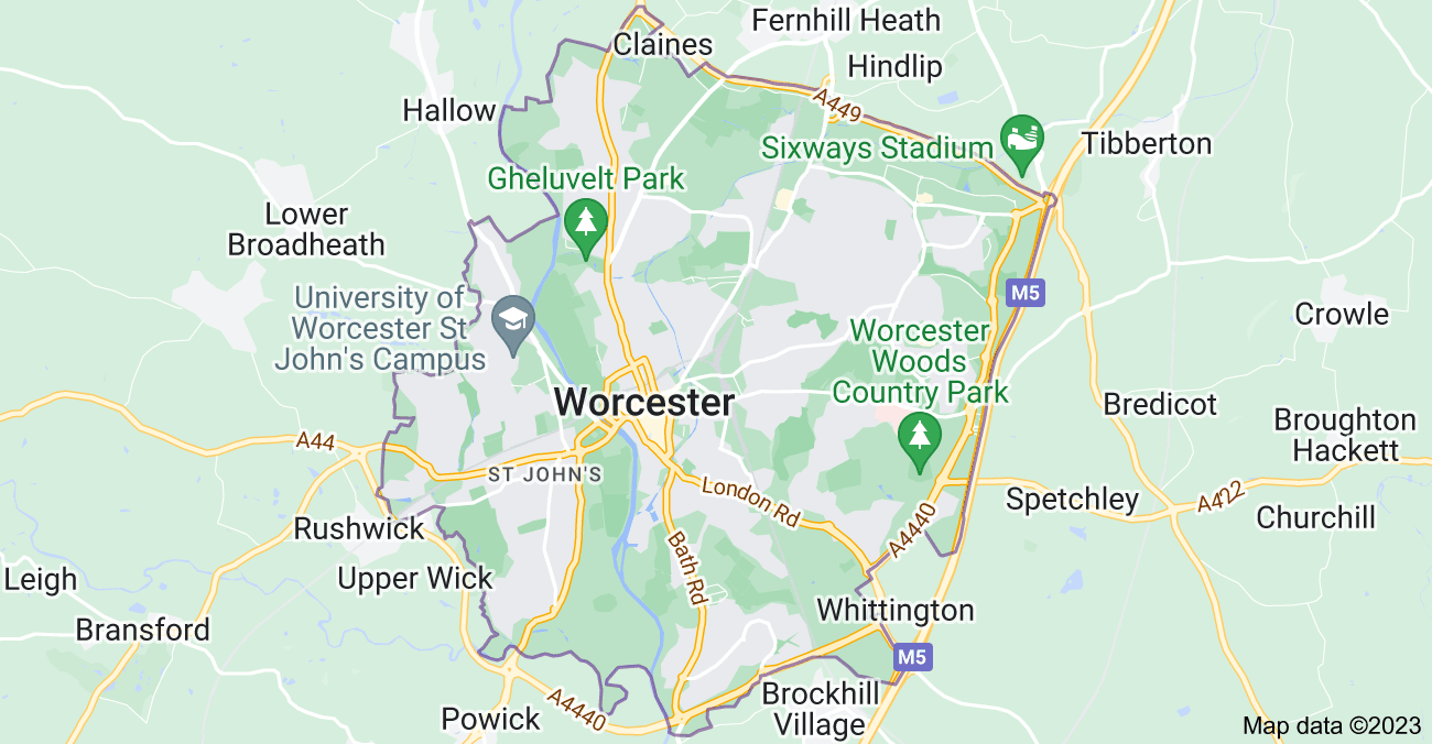 Map of Worcester City | Political, Blank, Geography And Road Map