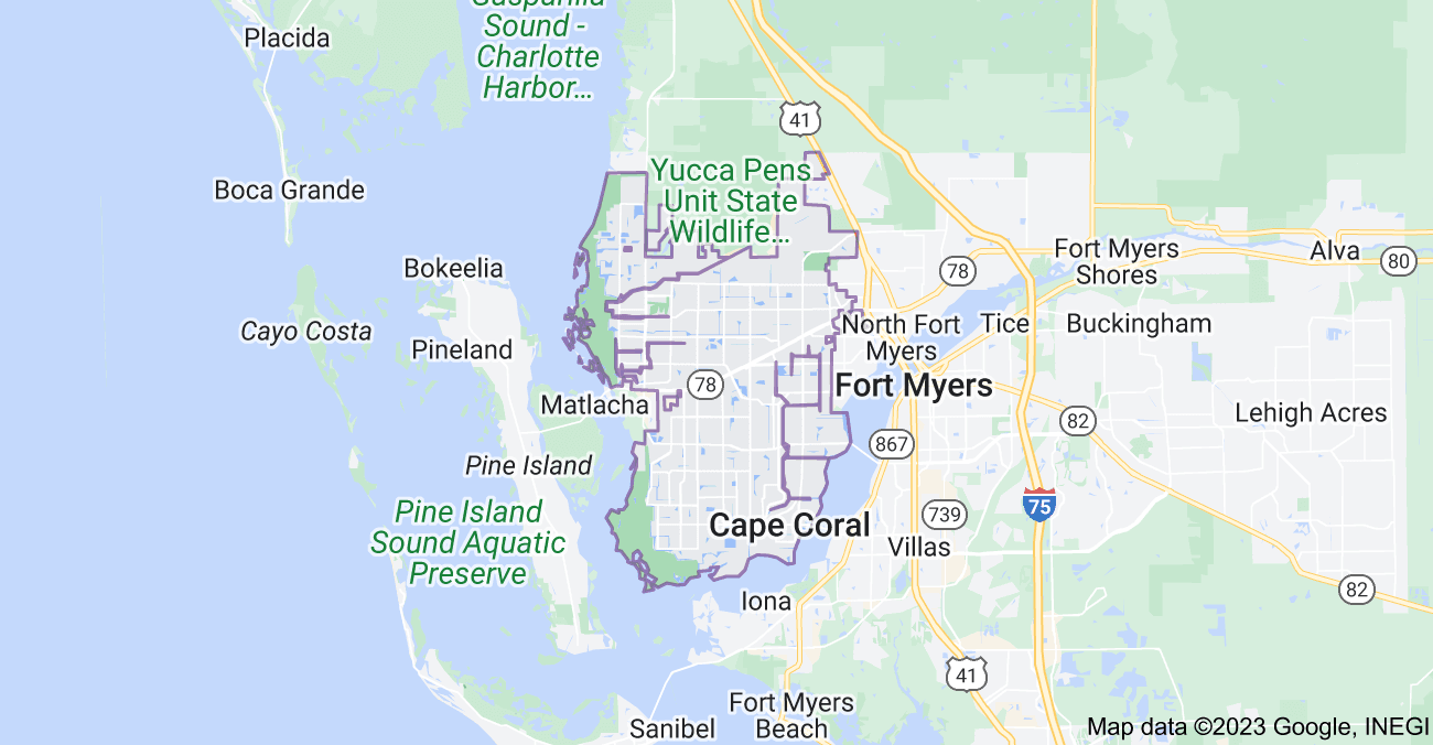 Map of Cape Coral City | Political, Blank, Geography And Road Map
