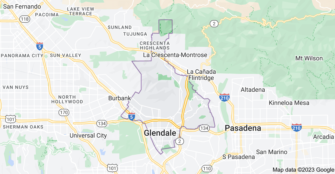 Map of Glendale City | Political, Blank, Geography And Road Map