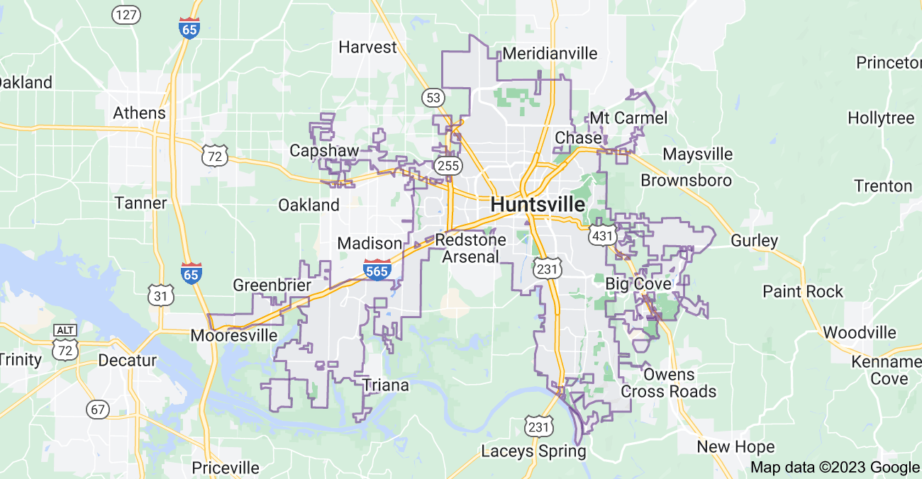 Map of Huntsville City | Political, Blank, Geography And Road Map