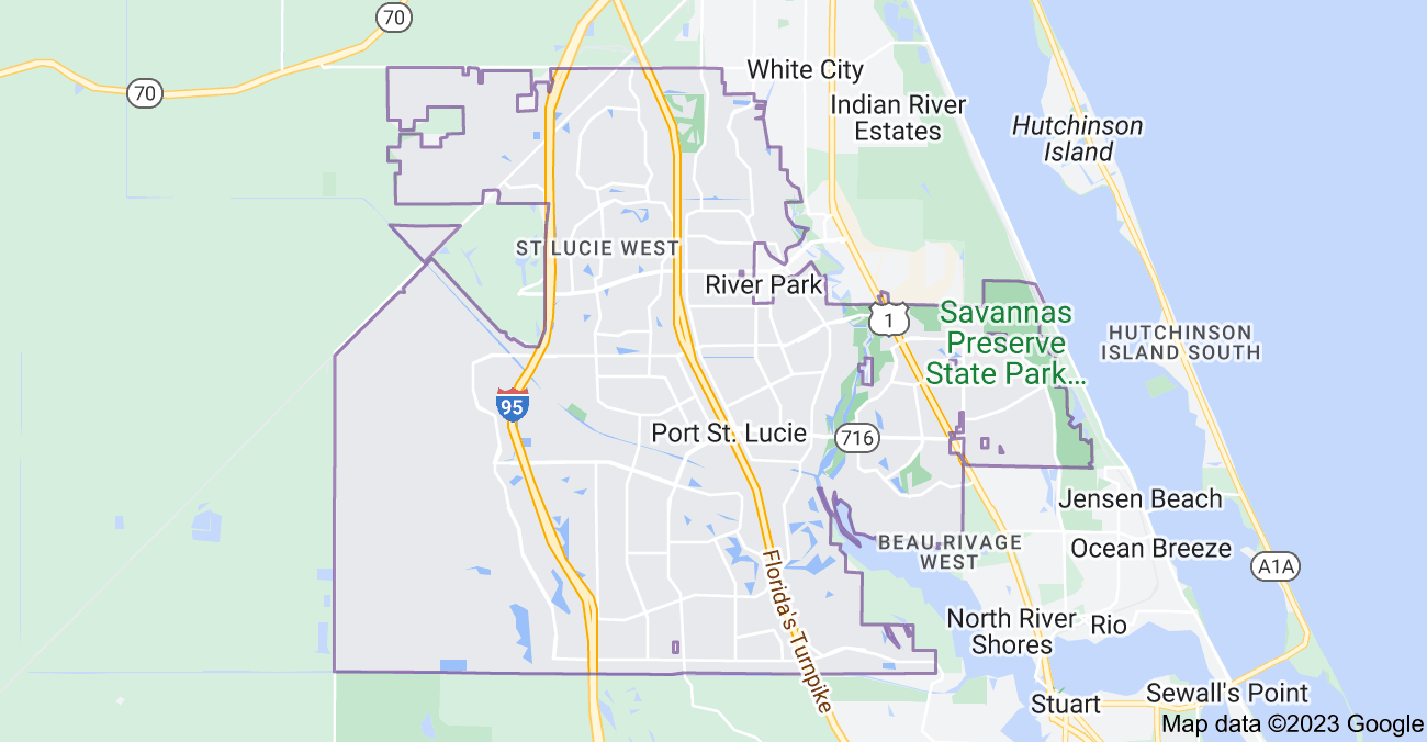 Map of Port St. Lucie City | Political, Blank, Geography And Road Map