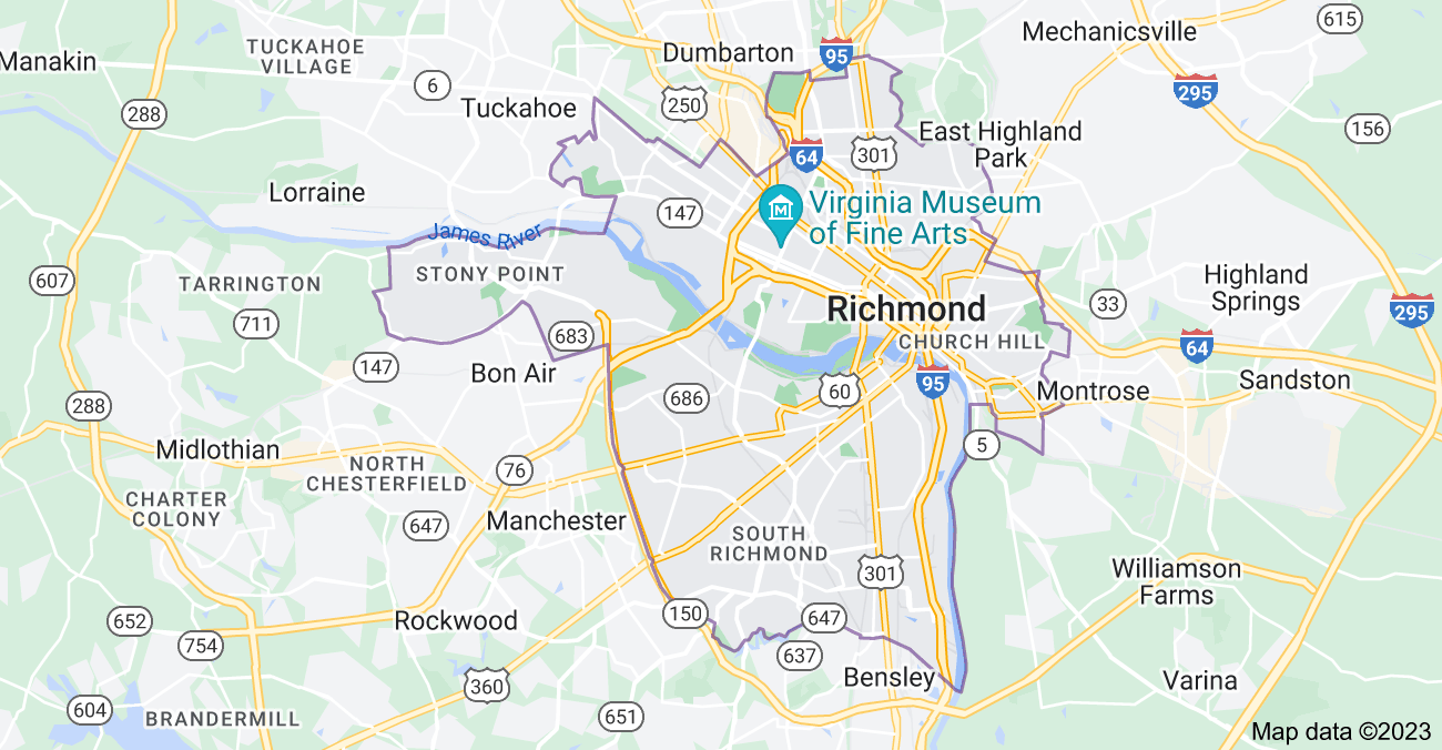Map of Richmond City | Political, Blank, Geography And Road Map