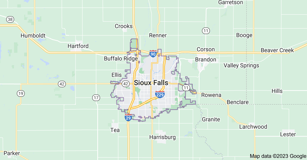 Map of Sioux Falls City | Political, Blank, Geography And Road Map