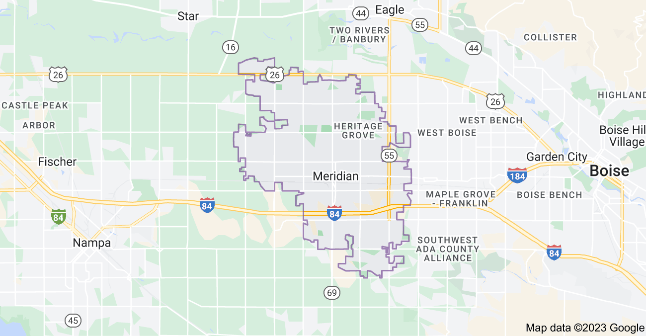 Map of Meridian City | Political, Blank, Geography And Road Map
