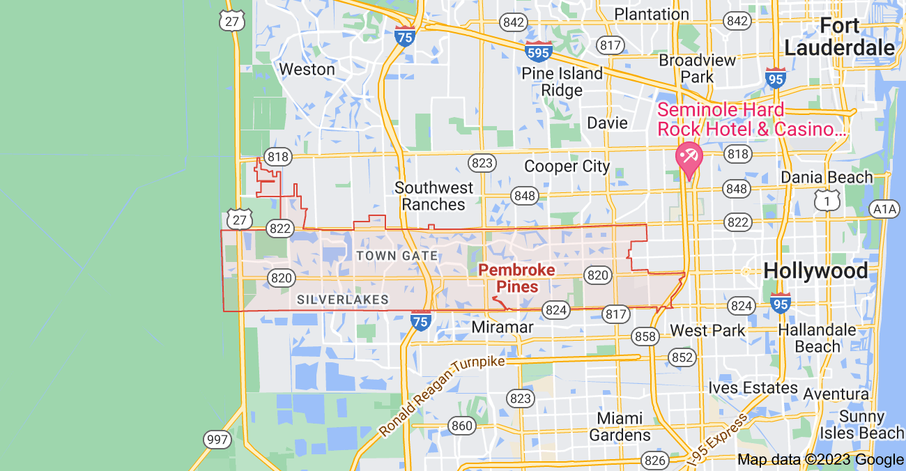 Map of Pembroke Pines City | Political, Blank, Geography And Road Map