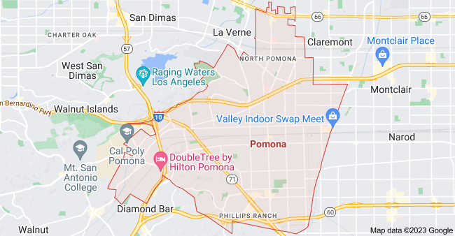 Map of Pomona City | Political, Blank, Geography And Road Map