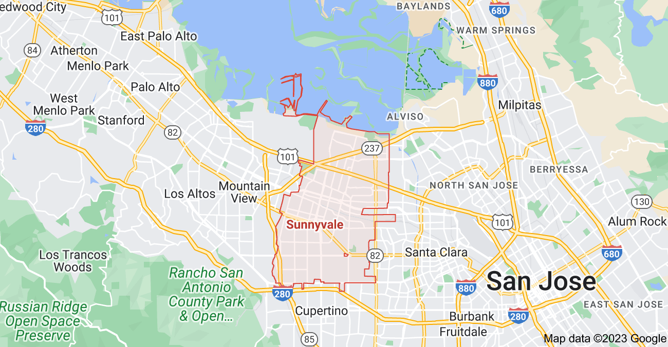 Map of Sunnyvale City | Political, Blank, Geography And Road Map