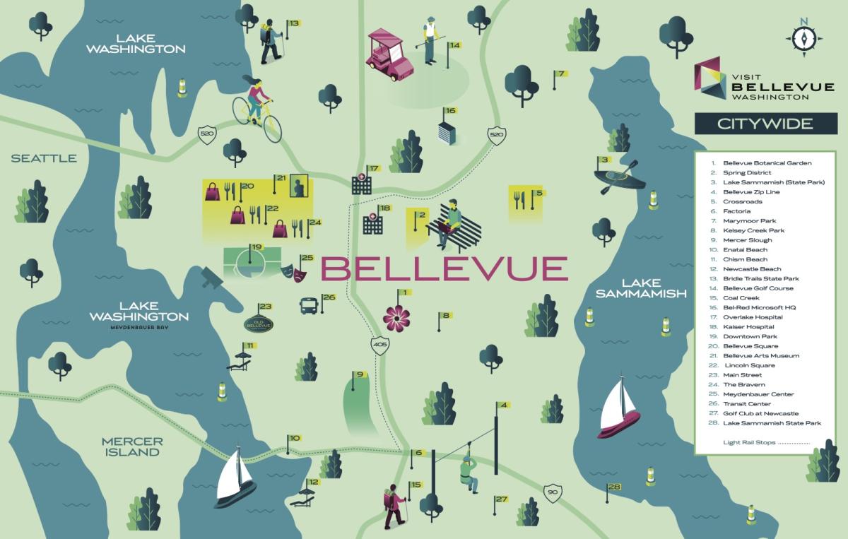 Map of Bellevue City | Political, Blank, Geography And Road Map
