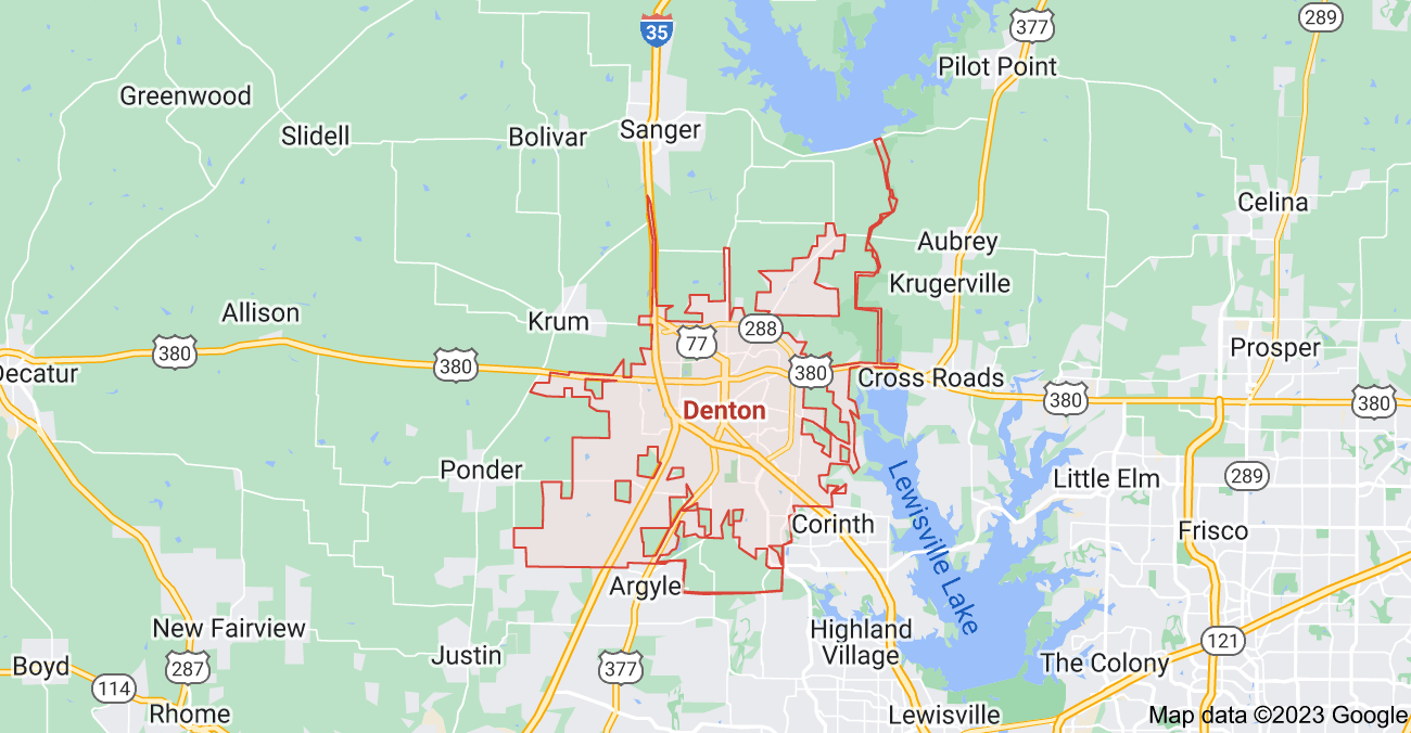 Map of Denton City | Political, Blank, Geography And Road Map