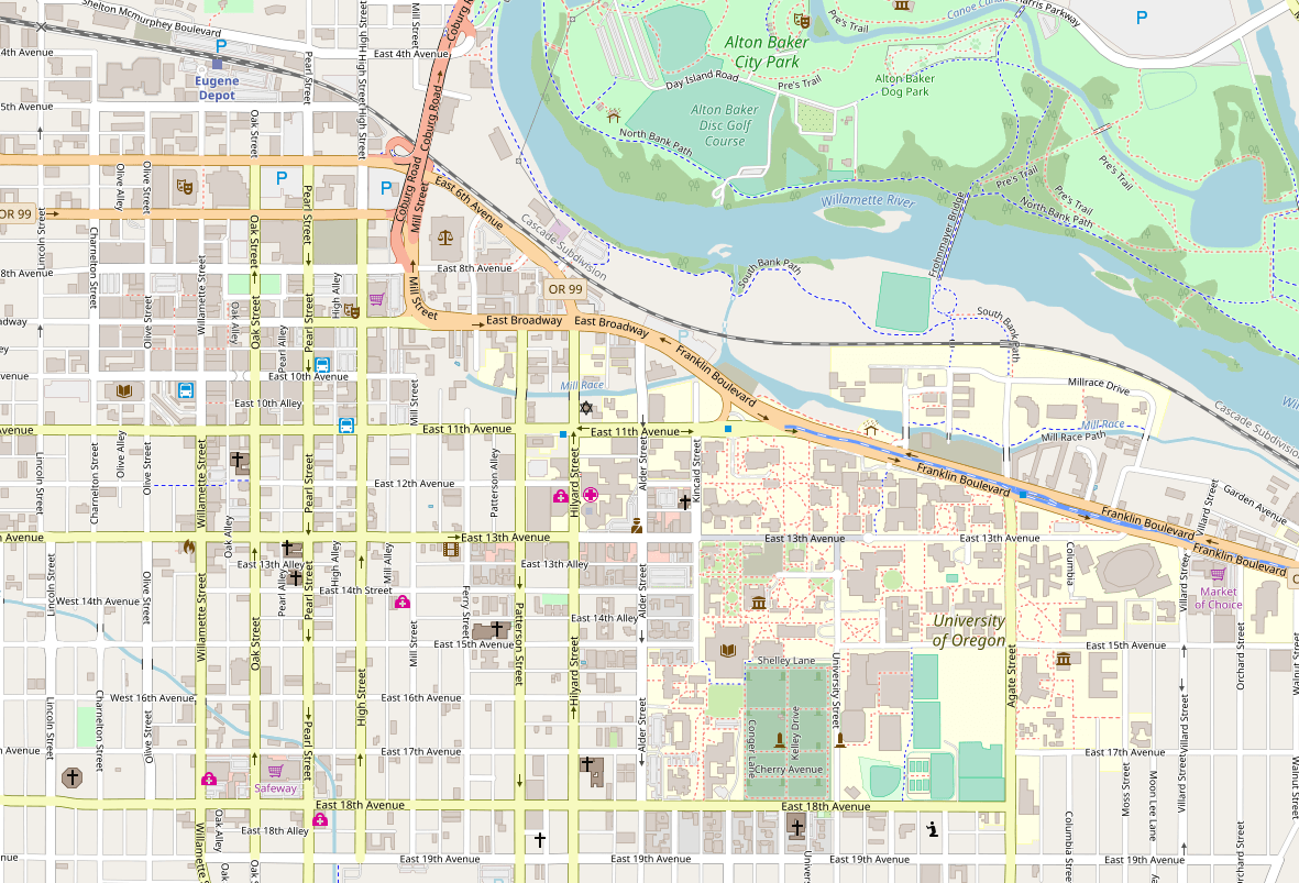 Map of Eugene City | Political, Blank, Geography And Road Map