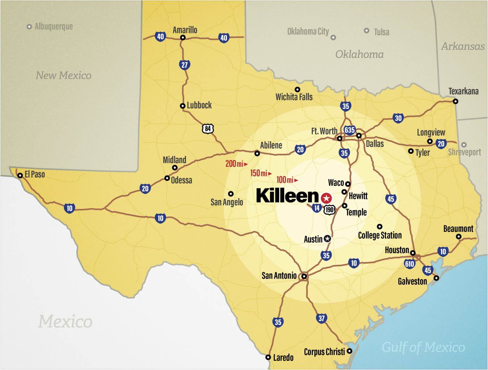 Map of Killeen City | Political, Geography And Road Map