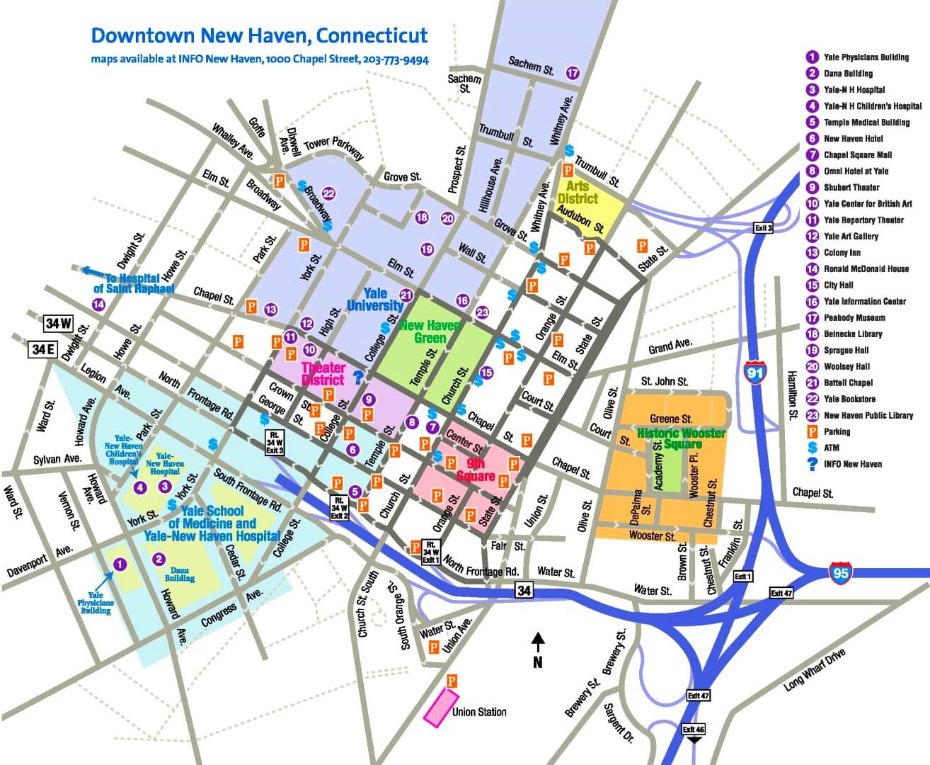 Map of New Haven City | Political, Blank, Geography And Road Map