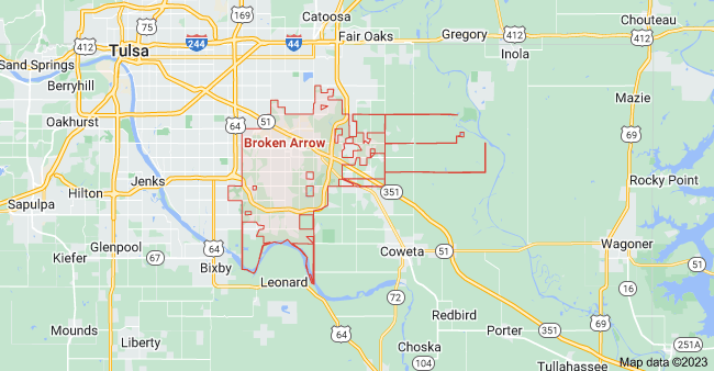 Map of Broken Arrow City | Political, Geography And Road Map
