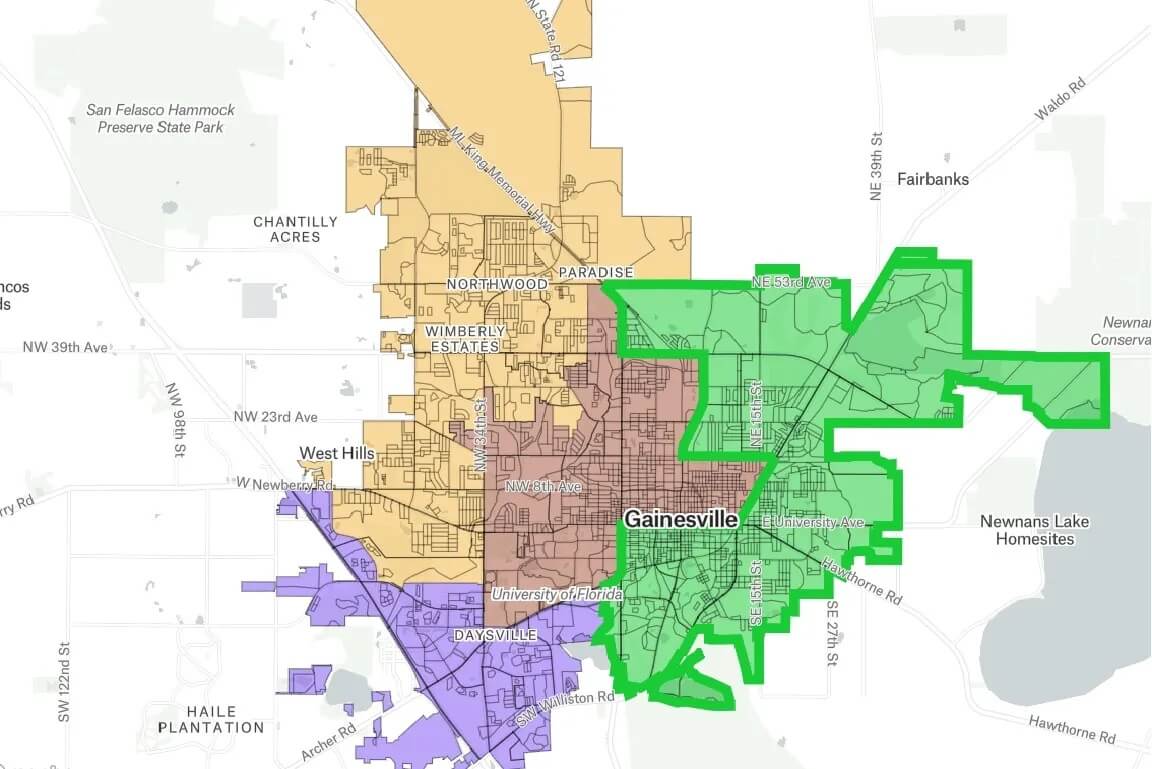 Map of Gainesville City | Political, Geography And Road Map